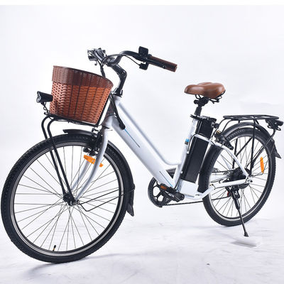 120KG ανώτατο γυναικείο ελαφρύ ηλεκτρικό ποδήλατο 26x1.75 φόρτωσης με το καλάθι